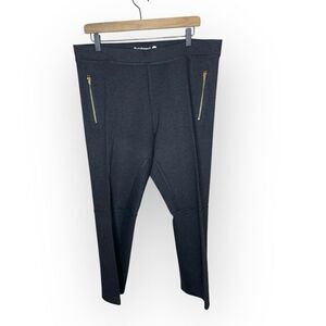 Betabrand Yoga Riding Dress Pants Zipper Pocket Ankle Tab Charcoal Gray XLP
